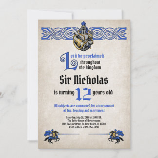 Einladung des mittelalterlichen Ritters zum Geburt