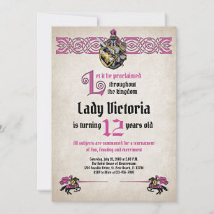 Einladung des mittelalterlichen Ritters zum Geburt