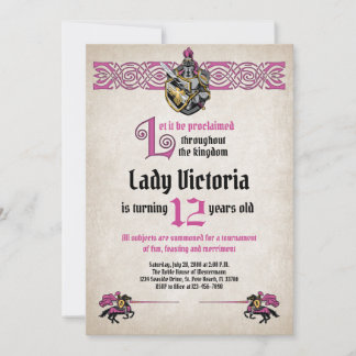 Einladung des mittelalterlichen Ritters zum Geburt