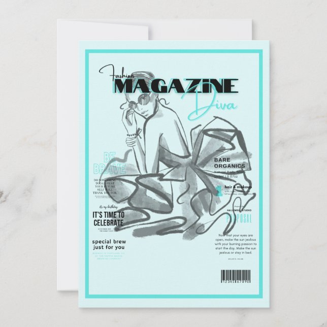 Einladung des Modemagazins Bachelorette (Vorderseite)