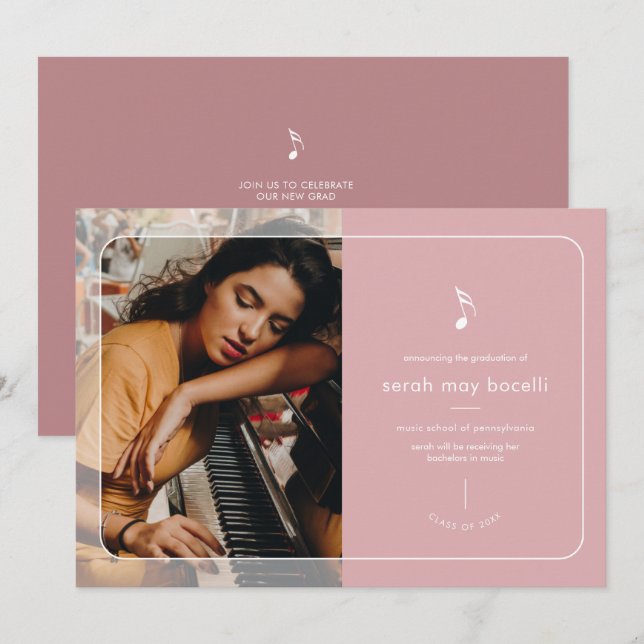 Einladung des Music Major Abschlusses (Vorne/Hinten)