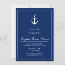Einladung des Navy Blue Anchor Monogram Brautparty