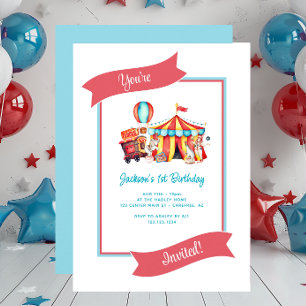 Einladung des niedlichen Circus Big Top Kids zum G