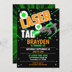 Einladung des Party zum grünen Laser-Tag