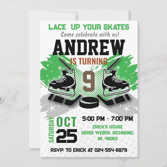 Einladung des Personal Hockey zum Geburtstag (Vorderseite)