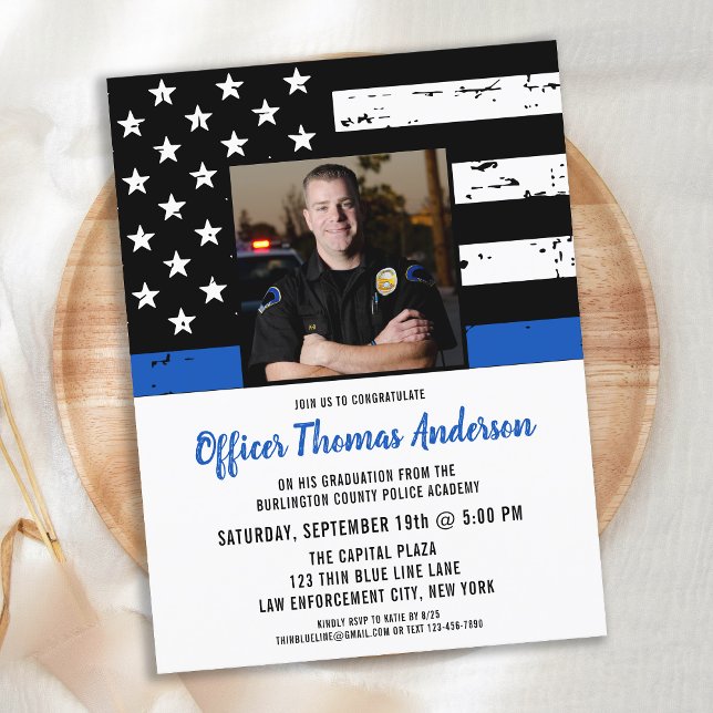 Einladung des Polizeibeamten Abschluss Foto zur St Postkarte (Von Creator hochgeladen)