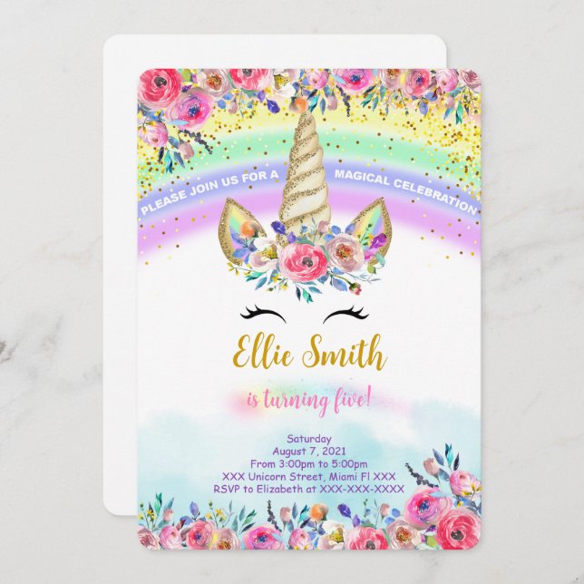 Einladung des Red Magical Unicorn (Vorne/Hinten)