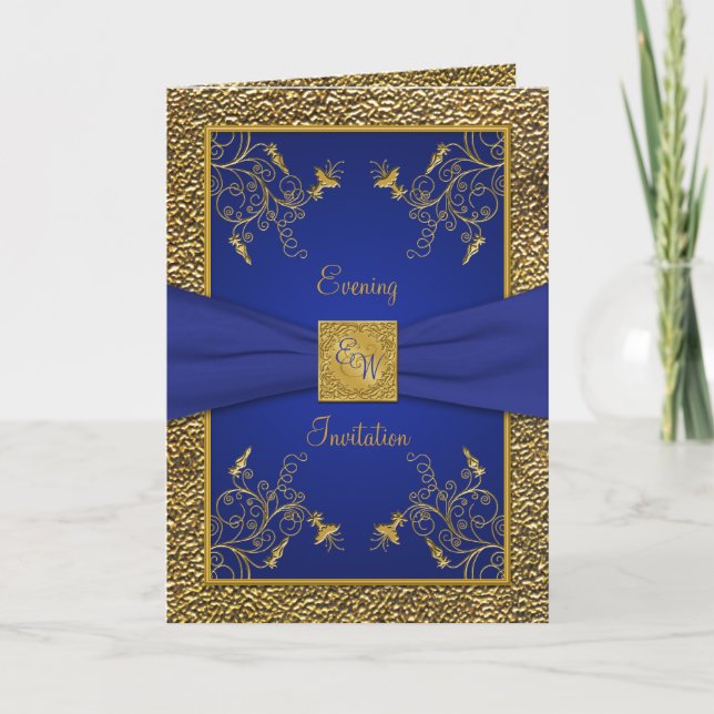 Einladung des Royal Blue and Gold Card Abend (Vorderseite)