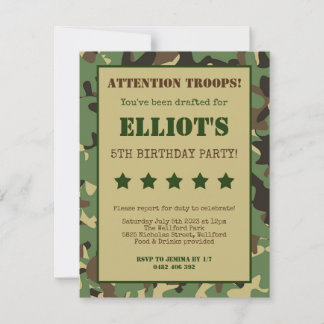 Einladung des Soldaten der Armee zum Geburtstag