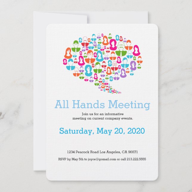 Einladung des Sprechblasen-Kommunikationsteams (Vorderseite)