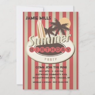 Einladung des Surfers zum Geburtstag