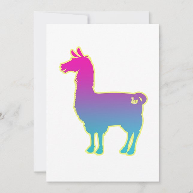 Einladung des tropischen Lama (Vorderseite)