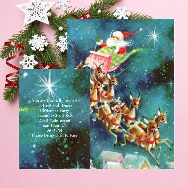 Einladung des Vintagen Weihnachtsmanns zur Reindee (Von Creator hochgeladen)