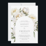 Einladung des White Peony Floral Wedding Arch<br><div class="desc">Weiße Perlenblumensuite.</div>