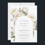 Einladung des White Peony Floral Wedding Arch<br><div class="desc">Weiße Perlenblumensuite.</div>