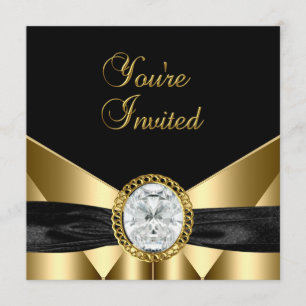 Einladung Diamant Schmuck Schwarz Gold
