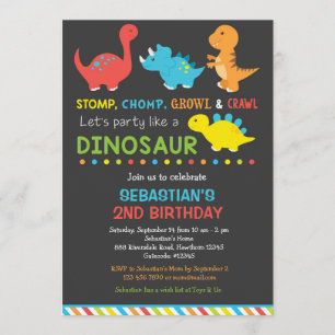 Einladung Dino zum Geburtstag, Dinosaurier
