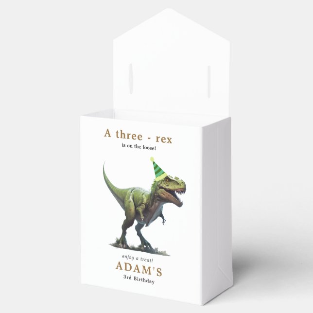 Einladung Dinosaur zum Geburtstag, drei Nachmittag Geschenkschachtel (Geöffnet)