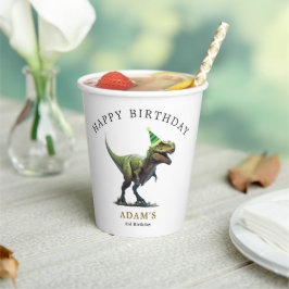 Einladung Dinosaur zum Geburtstag, drei Nachmittag Pappbecher