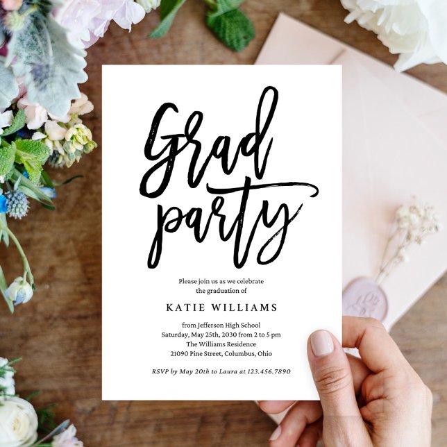 Einladung einer Brushed Graduation Party (Von Creator hochgeladen)