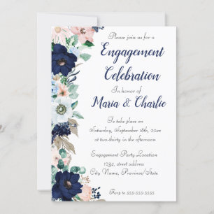 Einladung einer engagierten Partei Elegante Floral
