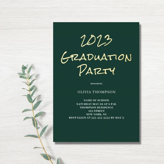 Einladung einer grünen Graduierungspartei (Von Creator hochgeladen)