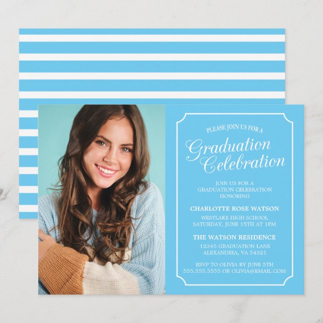 EINLADUNG EINER KLASSISCHEN CHIC-ELEGANTEN SCHULAB (Vorne/Hinten)