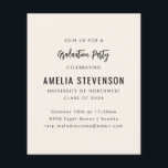 Einladung einer modernen Cream Graduation Party<br><div class="desc">Budget Moderne Minimal Graduation Party Einladung in Schwarz und Elfenbeinküste</div>
