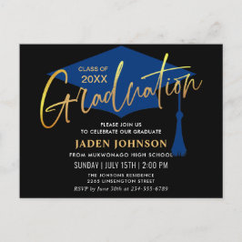 Einladung einer modernen Minimalistischen Graduier Postkarte