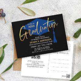 Einladung einer modernen Minimalistischen Graduier Postkarte