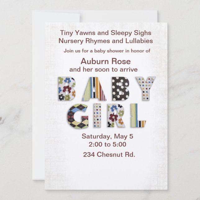 Einladung eines Babys (Vorderseite)