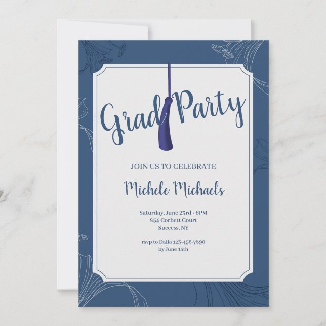 Einladung eines botanischen Frame-Abschlusses (Vorderseite)