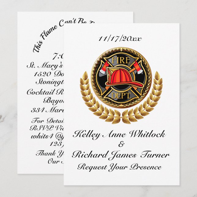 Einladung eines Feuerwehrmanns (Vorne/Hinten)