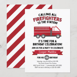 Einladung eines Feuerwehrmanns zum Geburtstag