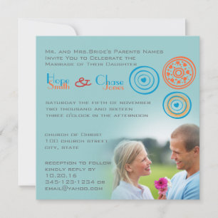 Einladung eines Funky Circle Heart Wedding