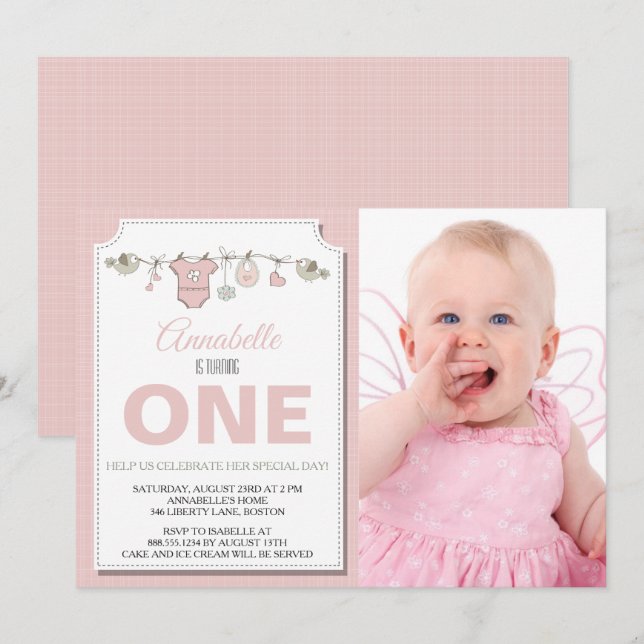 Einladung eines Geburtstags (Vorne/Hinten)