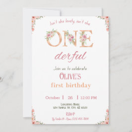 Einladung eines Geburtstags-Mädchens 1. Geburtstag