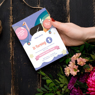 Einladung eines Geburtstags - Niedlicher Regenboge