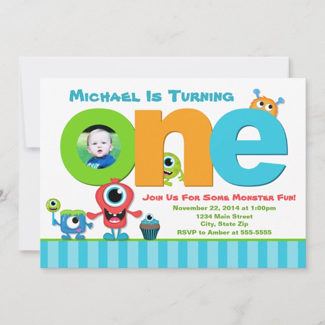 Einladung eines Monsters zum Geburtstag, Monster,  (Vorderseite)