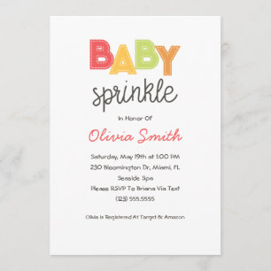 Einladung eines neutralen Babysprinkels