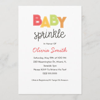 Einladung eines neutralen Babysprinkels