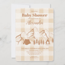 Einladung eines neutralen Camping-Babyduschers