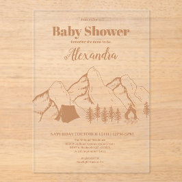 Einladung eines neutralen Camping-Babyduschers