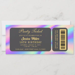 Einladung eines opal Party Tickets