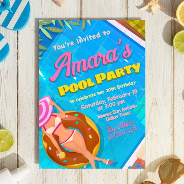 Einladung eines Party (Pool Party Invitation)