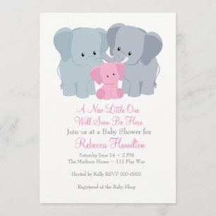 Einladung eines Pink Baby Elephant