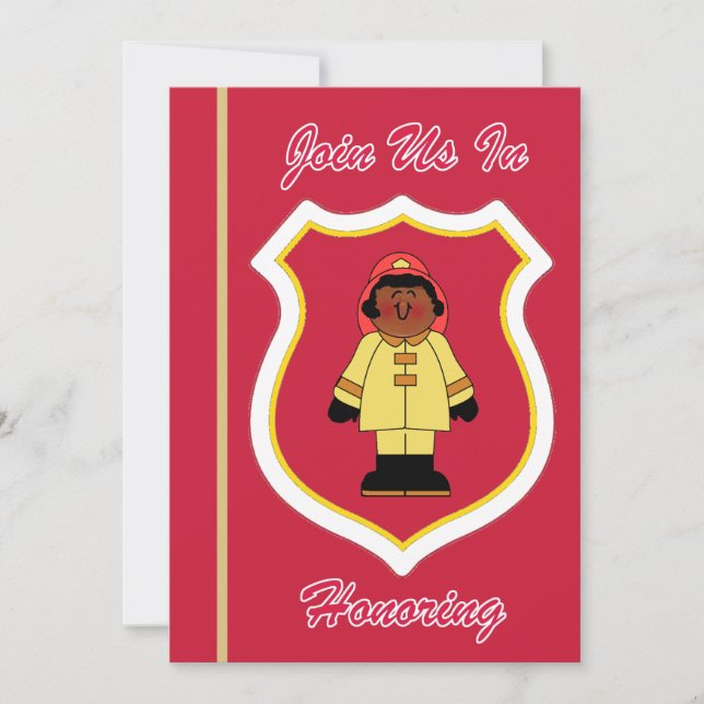 Einladung eines schwarzen Feuerwehrmanns zum Ruhes (Vorderseite)