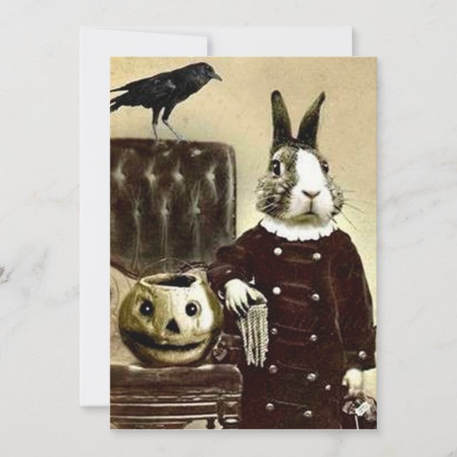 Einladung eines surrealistischen Vintagen Hallowee (Vorderseite)