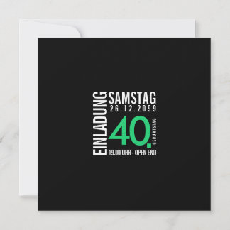 Einladung/Einladungskarte 40. Geburtstag  Einladung
