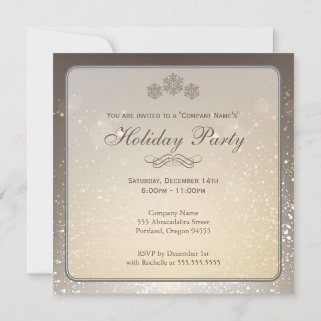 Einladung Elegant Holiday Party Company (Vorderseite)